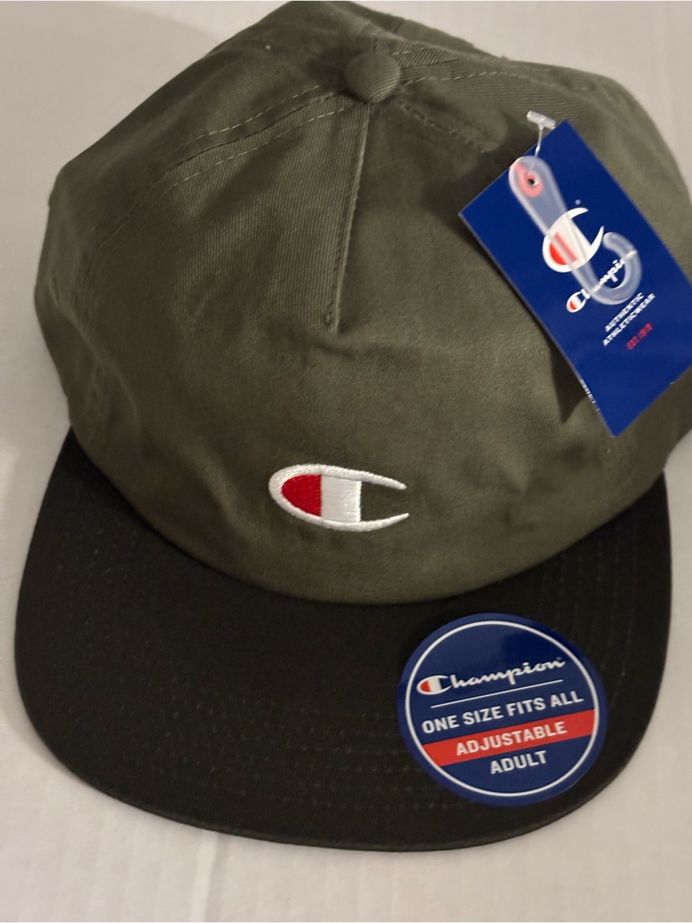 Champion cap "C" Logo Embroidered brand Logo Accent Adjustable One Size Olive